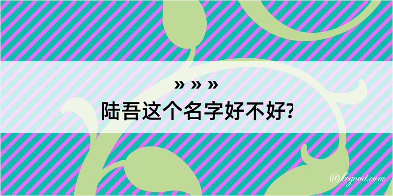 陆吾这个名字好不好?