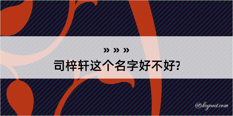 司梓轩这个名字好不好?