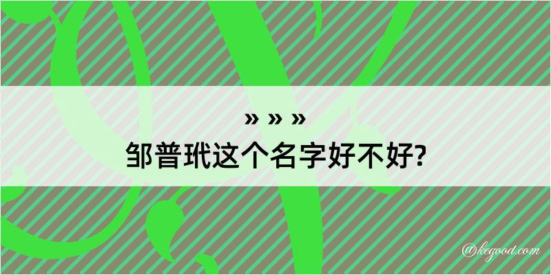 邹普玳这个名字好不好?