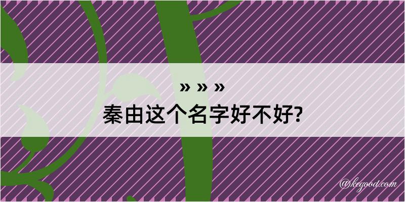 秦由这个名字好不好?