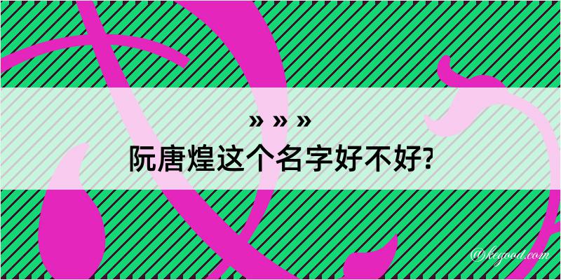 阮唐煌这个名字好不好?