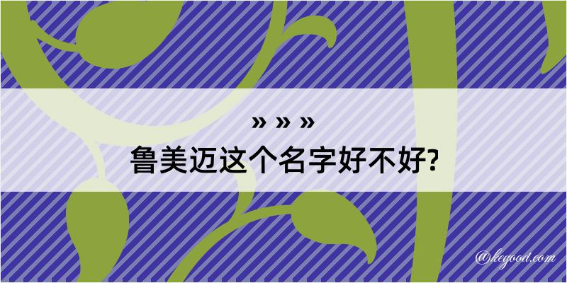 鲁美迈这个名字好不好?