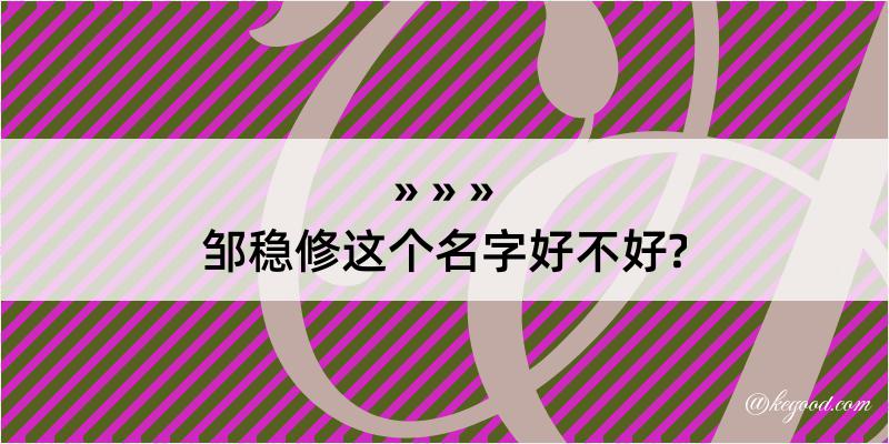 邹稳修这个名字好不好?