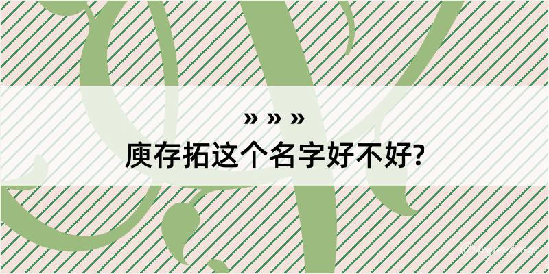 庾存拓这个名字好不好?