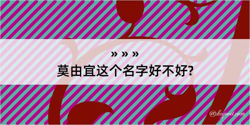 莫由宜这个名字好不好?