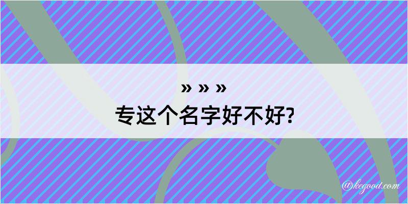 专这个名字好不好?