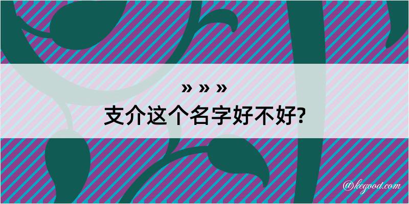 支介这个名字好不好?