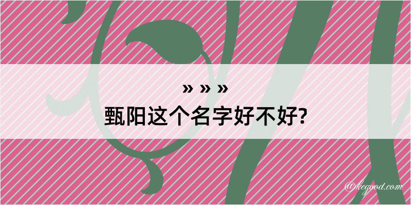 甄阳这个名字好不好?