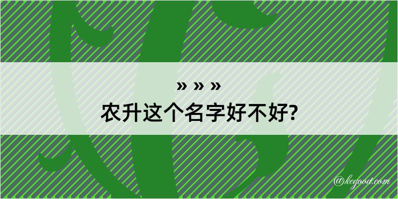 农升这个名字好不好?