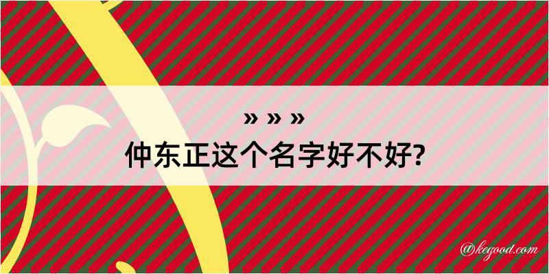 仲东正这个名字好不好?