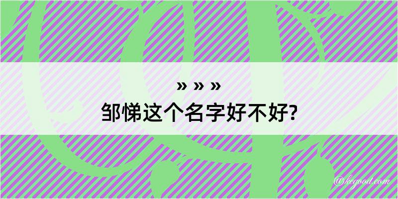 邹悌这个名字好不好?