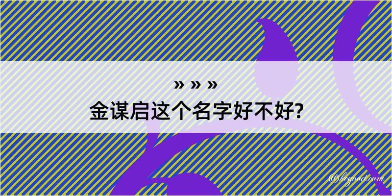 金谋启这个名字好不好?