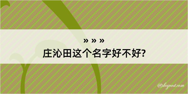 庄沁田这个名字好不好?