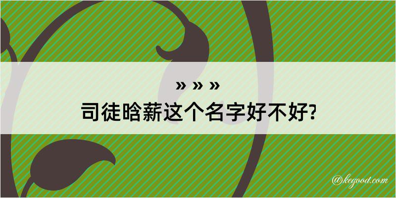 司徒晗薪这个名字好不好?