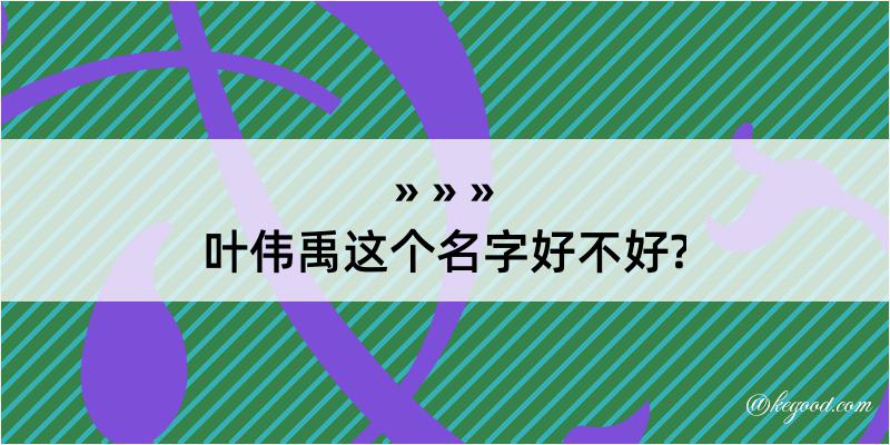 叶伟禹这个名字好不好?