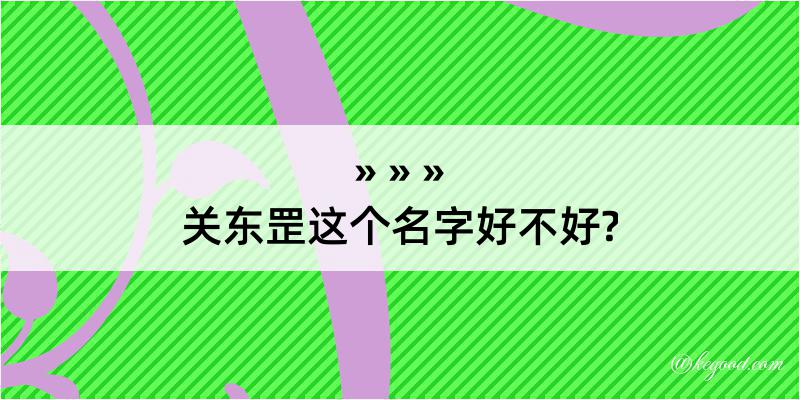 关东罡这个名字好不好?