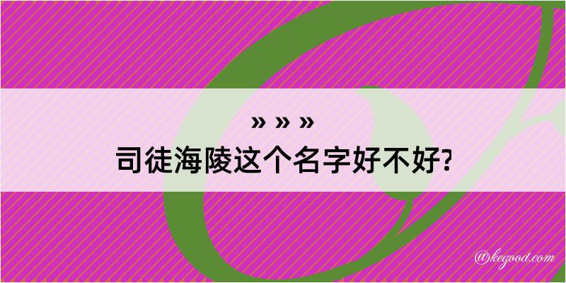 司徒海陵这个名字好不好?