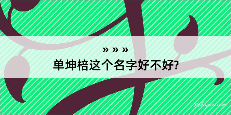 单坤棓这个名字好不好?