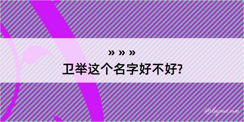 卫举这个名字好不好?