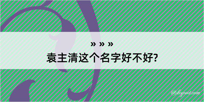 袁主清这个名字好不好?