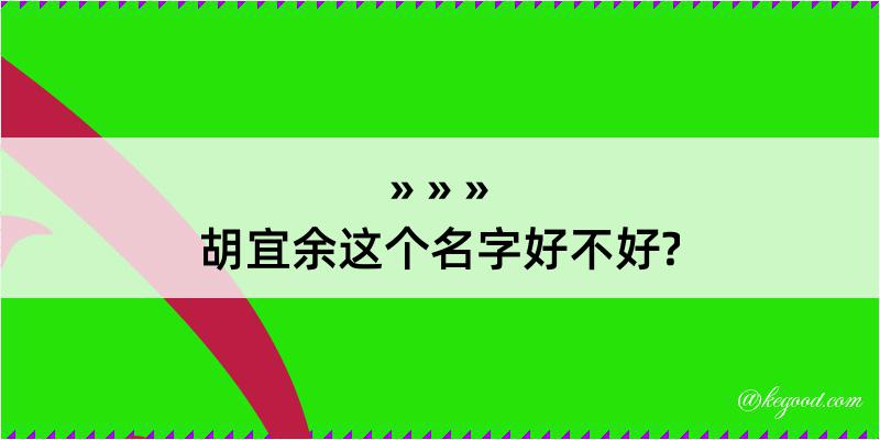 胡宜余这个名字好不好?