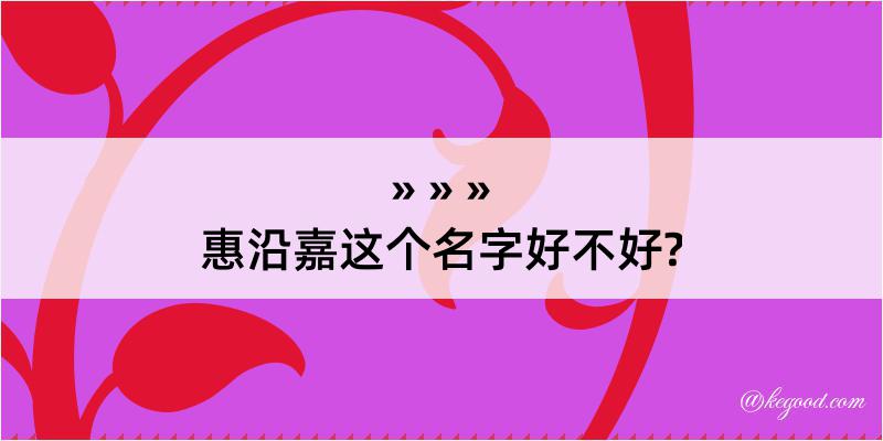 惠沿嘉这个名字好不好?