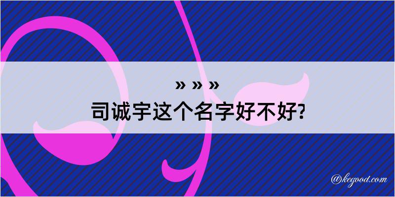 司诚宇这个名字好不好?