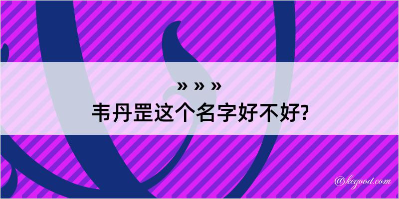 韦丹罡这个名字好不好?