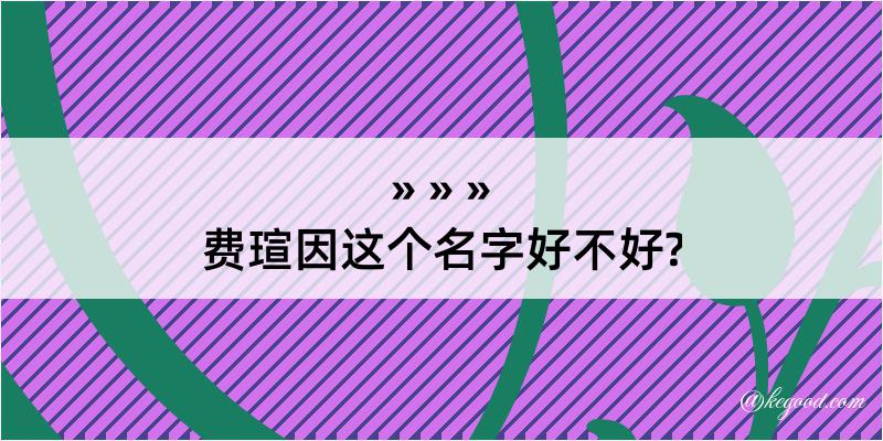 费瑄因这个名字好不好?