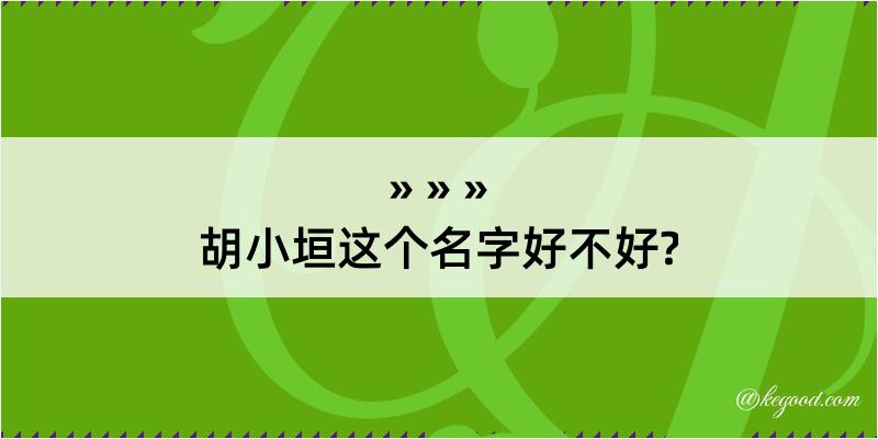 胡小垣这个名字好不好?