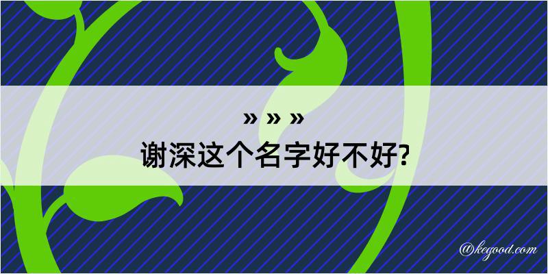 谢深这个名字好不好?