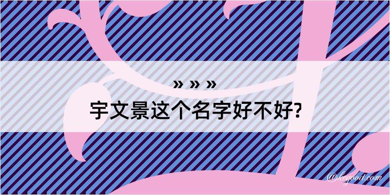 宇文景这个名字好不好?