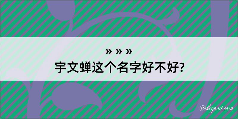 宇文蝉这个名字好不好?