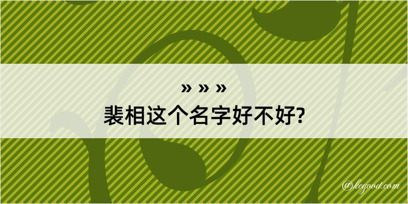 裴相这个名字好不好?