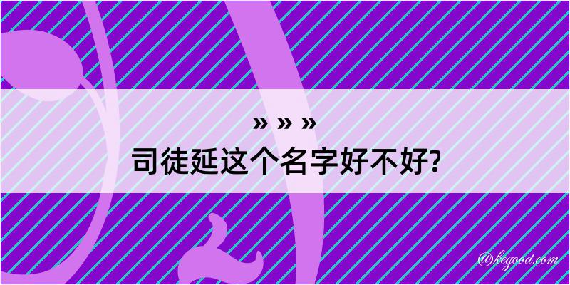 司徒延这个名字好不好?