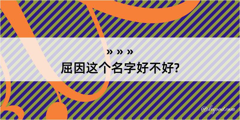 屈因这个名字好不好?