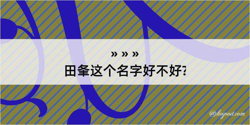 田夆这个名字好不好?