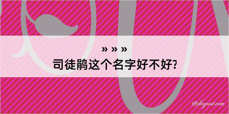 司徒鹃这个名字好不好?