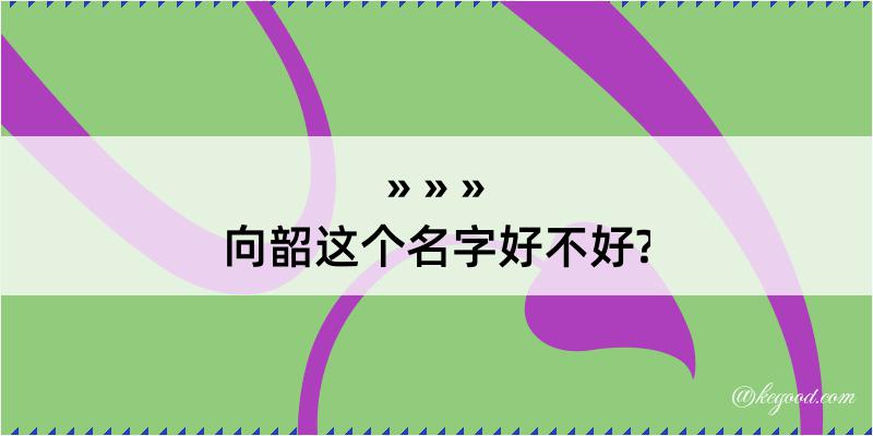 向韶这个名字好不好?