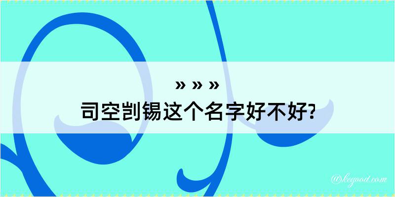 司空剀锡这个名字好不好?