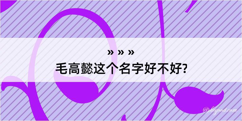 毛高懿这个名字好不好?