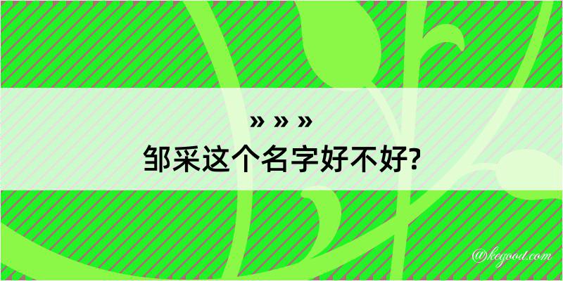 邹采这个名字好不好?