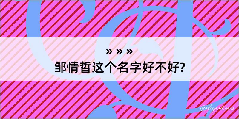 邹情晢这个名字好不好?