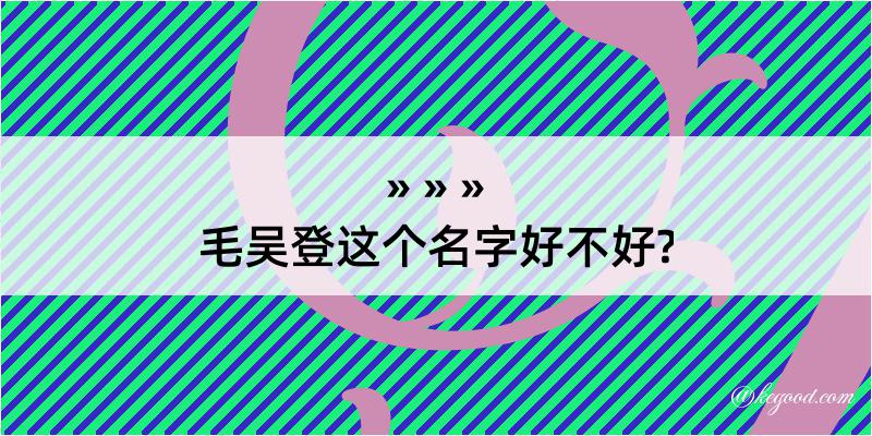 毛吴登这个名字好不好?