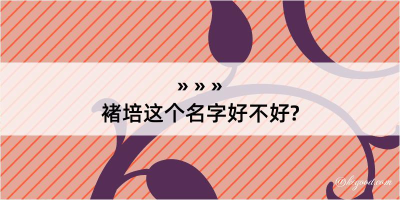 褚培这个名字好不好?