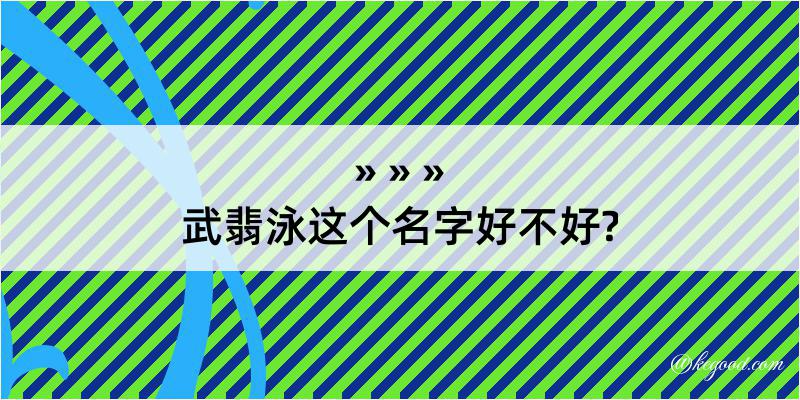 武翡泳这个名字好不好?