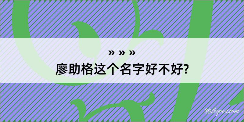 廖助格这个名字好不好?