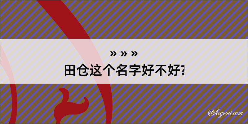 田仓这个名字好不好?