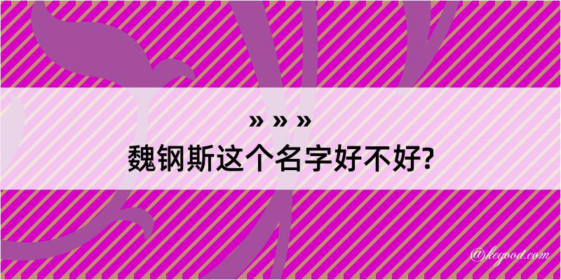 魏钢斯这个名字好不好?