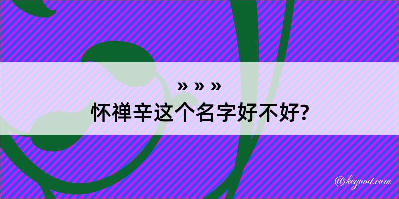 怀禅辛这个名字好不好?